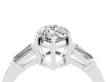 White gold Marquise Cut Cut Diamond Ring with Tapered Baguette Side Stones in Four-Prong Setting_4