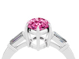 White gold Marquise Cut Cut Diamond Ring with Tapered Baguette Side Stones in Four-Prong Setting_4