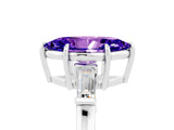White gold Marquise Cut Cut Diamond Ring with Tapered Baguette Side Stones in Four-Prong Setting_5