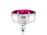 White gold Marquise Cut Cut Diamond Ring with Tapered Baguette Side Stones in Four-Prong Setting_5