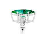 White gold Marquise Cut Cut Diamond Ring with Tapered Baguette Side Stones in Four-Prong Setting_5