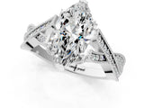 White gold Marquise Cut Cut Diamond Twisted Band with Milgrain Pave Setting and Four-Prong Setting_19