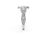 White gold Marquise Cut Cut Diamond Twisted Band with Milgrain Pave Setting and Four-Prong Setting_20