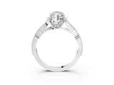 White gold Marquise Cut Cut Diamond Twisted Band with Milgrain Pave Setting and Four-Prong Setting_21