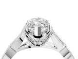 White gold Marquise Cut Cut Diamond Twisted Band with Milgrain Pave Setting and Four-Prong Setting_22