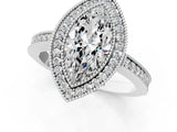 White gold Marquise Cut Cut Halo Pavé Diamond Ring_14
