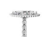 White gold Marquise Cut Cut Halo Pavé Solitaire Ring with Milgrain Band_12