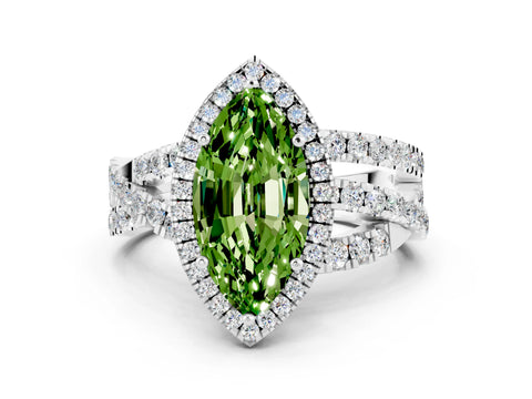 White gold Marquise Cut Cut Halo Split Shank Prong Setting Ring_12