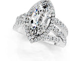 White gold Marquise Cut Cut Halo Split Shank Prong Setting Ring_13