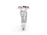 White gold Marquise Cut Cut Halo Split Shank Prong Setting Ring_14