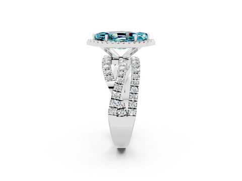 White gold Marquise Cut Cut Halo Split Shank Prong Setting Ring_14