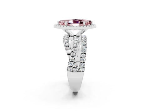 White gold Marquise Cut Cut Halo Split Shank Prong Setting Ring_14