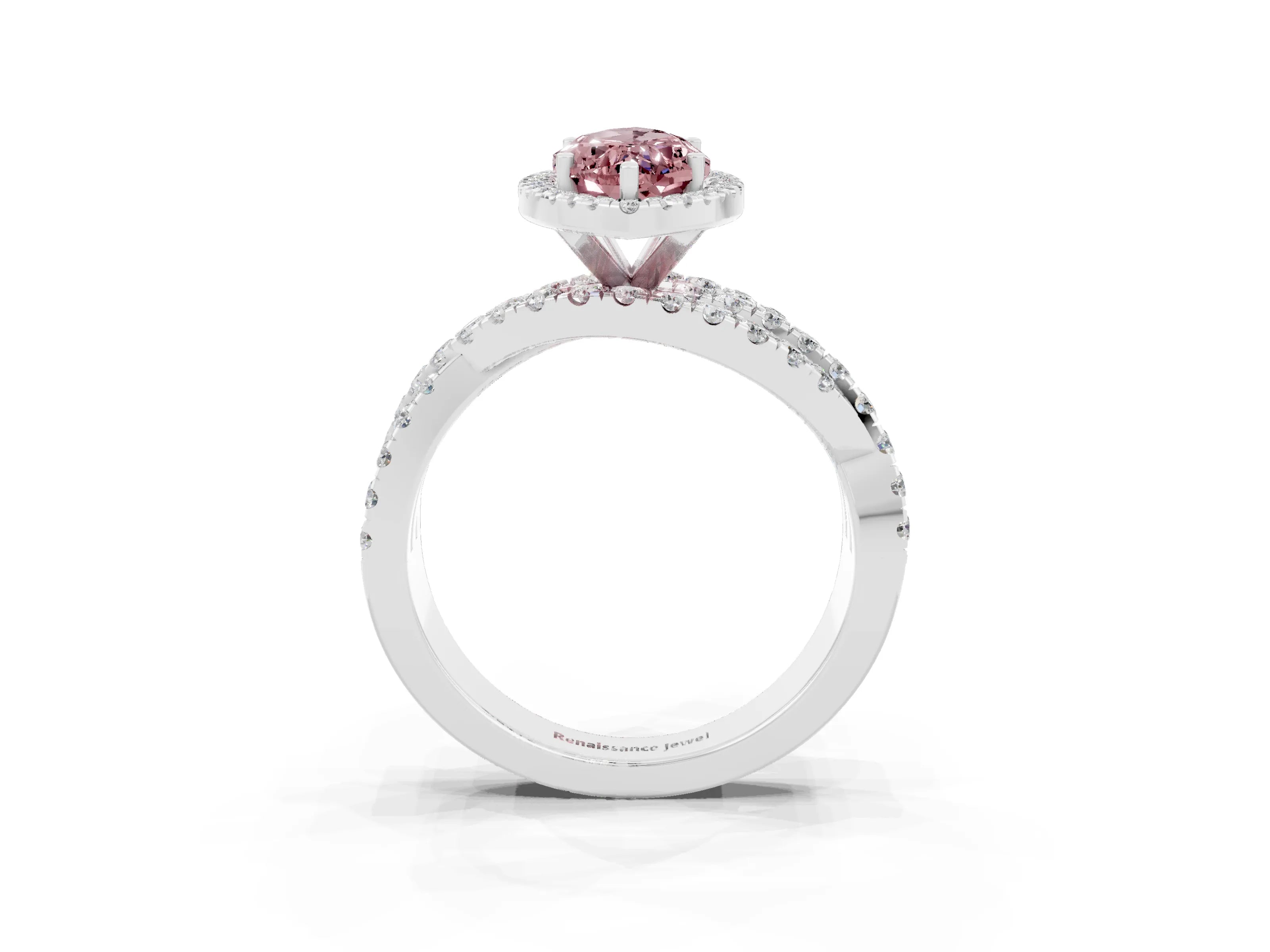 White gold Marquise Cut Cut Halo Split Shank Prong Setting Ring_15