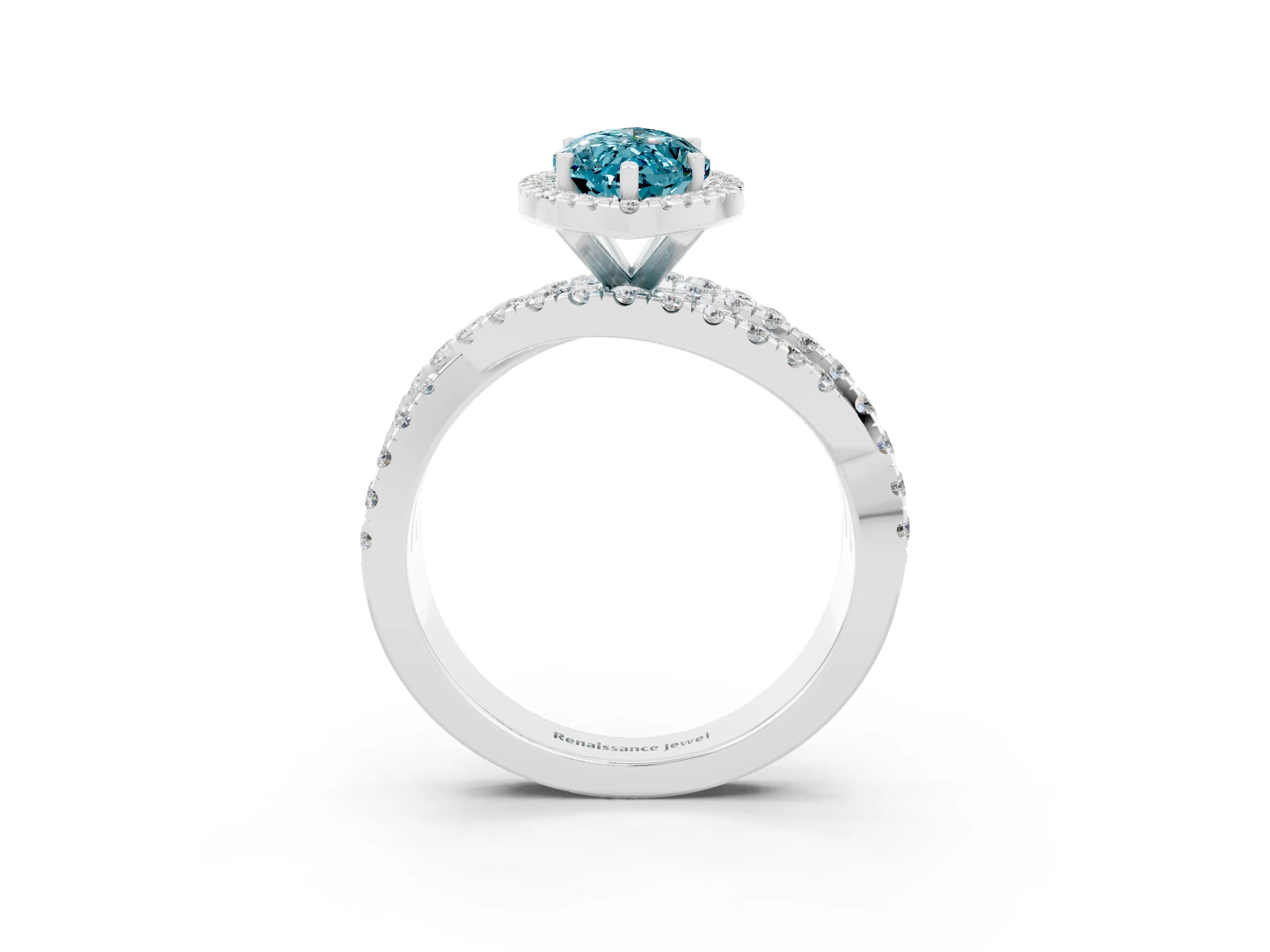 White gold Marquise Cut Cut Halo Split Shank Prong Setting Ring_15