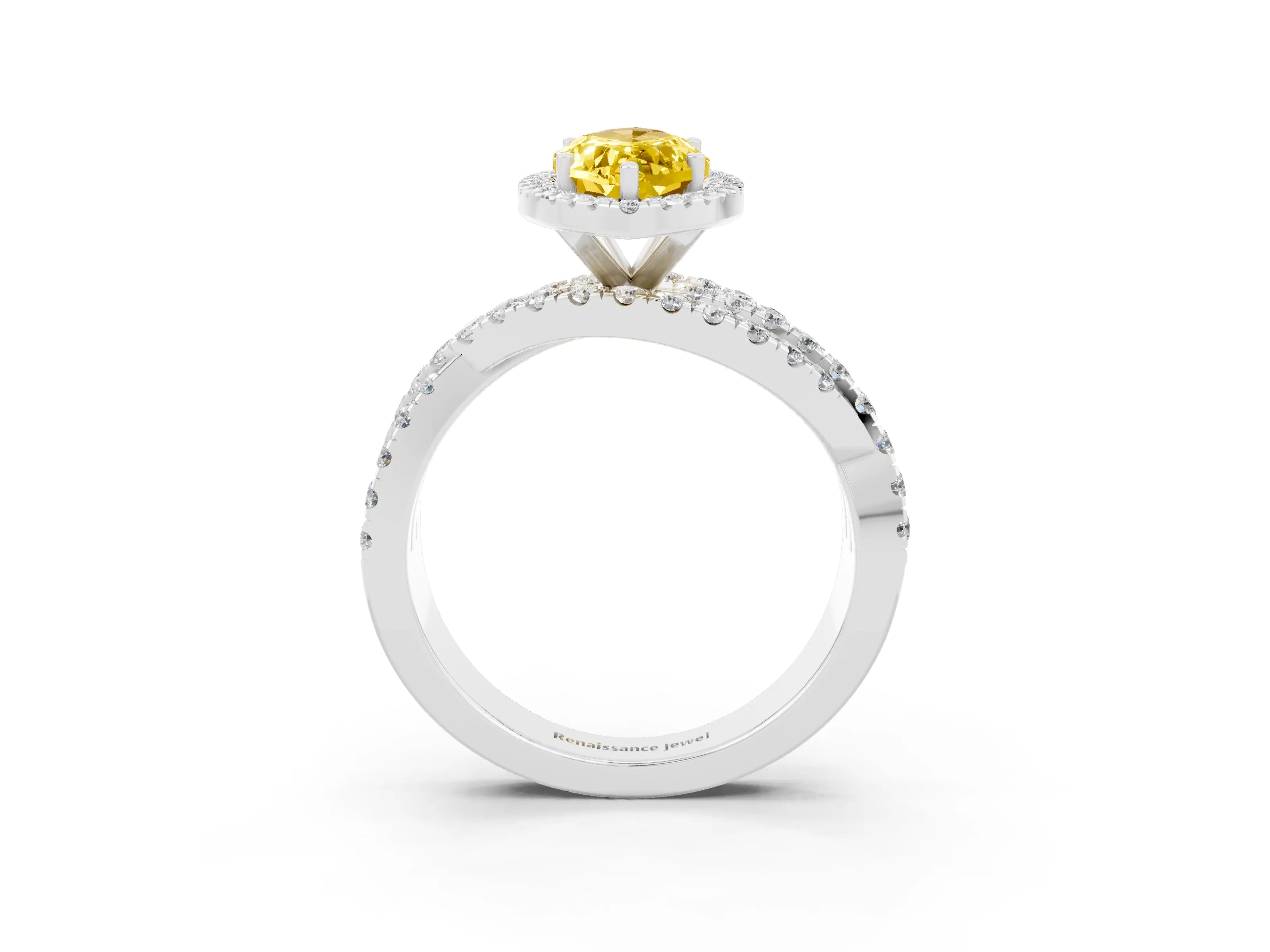 White gold Marquise Cut Cut Halo Split Shank Prong Setting Ring_15