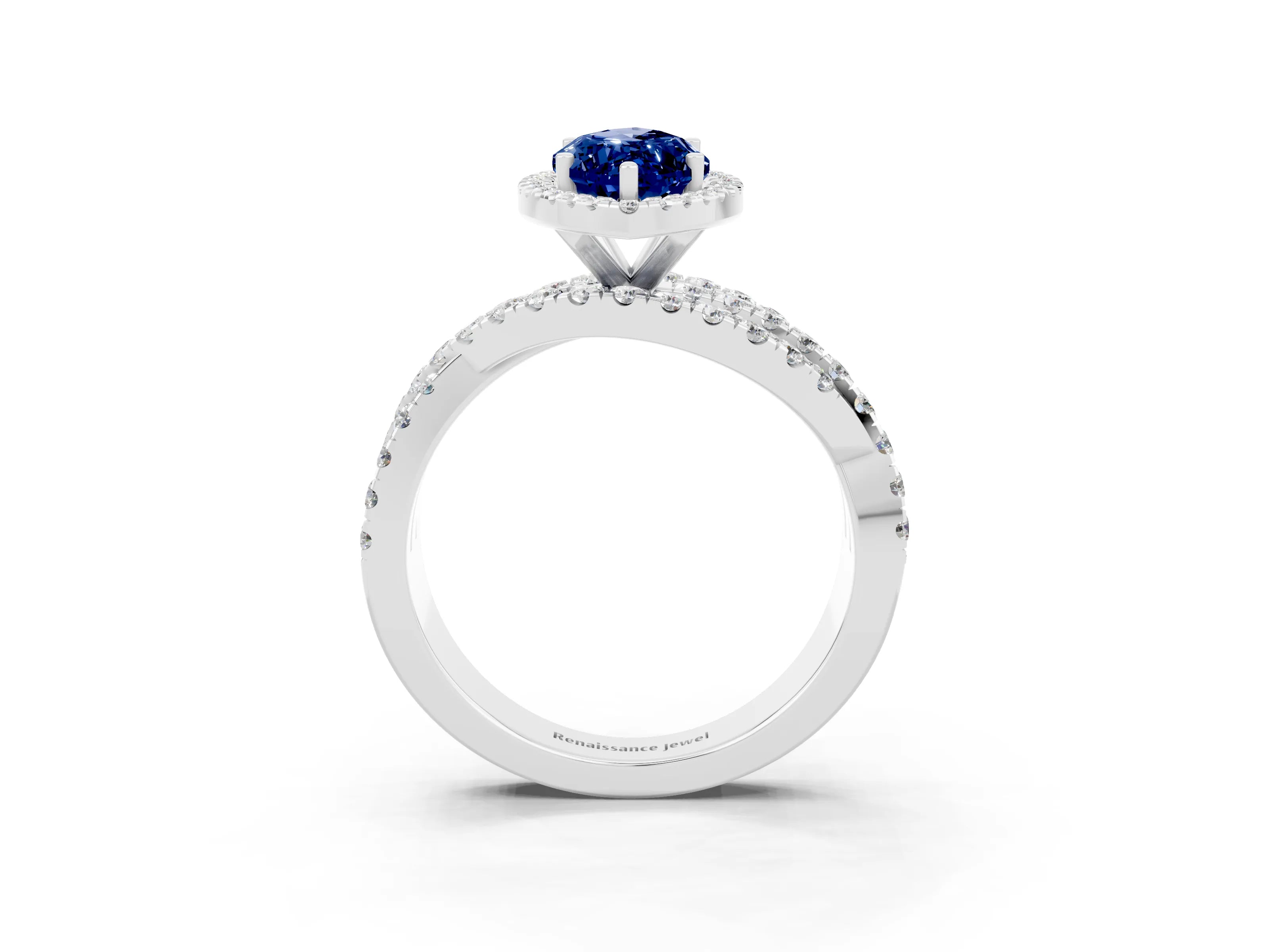 White gold Marquise Cut Cut Halo Split Shank Prong Setting Ring_15
