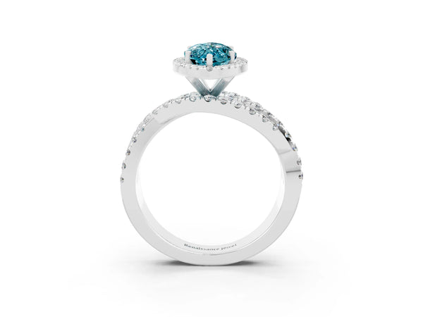 Platinum Marquise Cut Cut Halo Split Shank Prong Setting Ring
