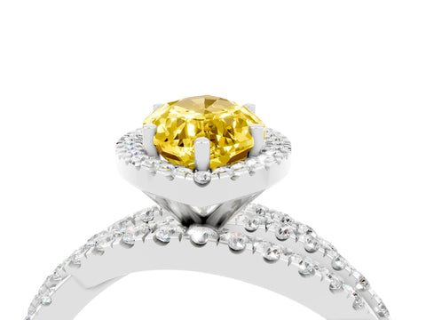 White gold Marquise Cut Cut Halo Split Shank Prong Setting Ring_16