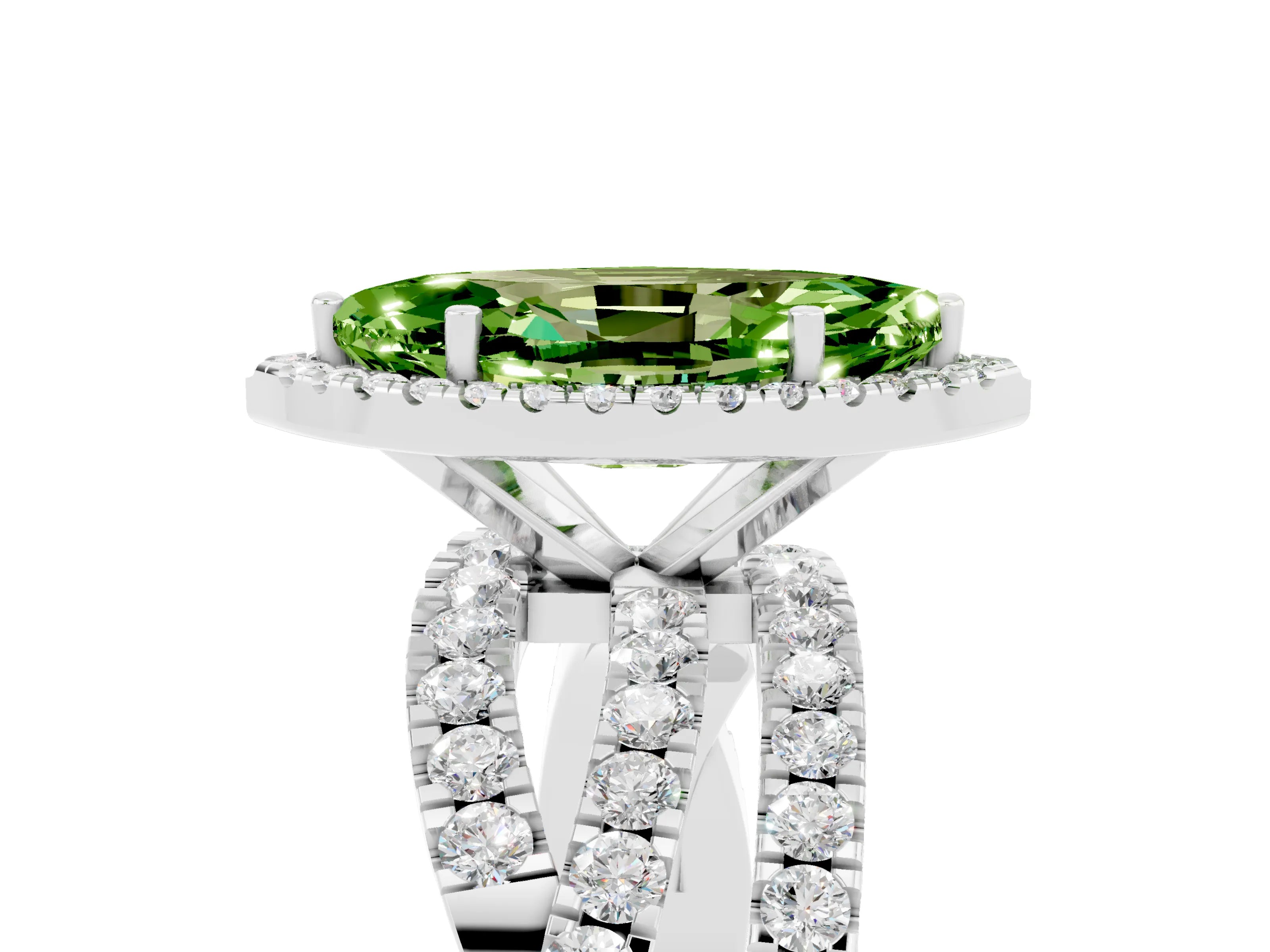 White gold Marquise Cut Cut Halo Split Shank Prong Setting Ring_17