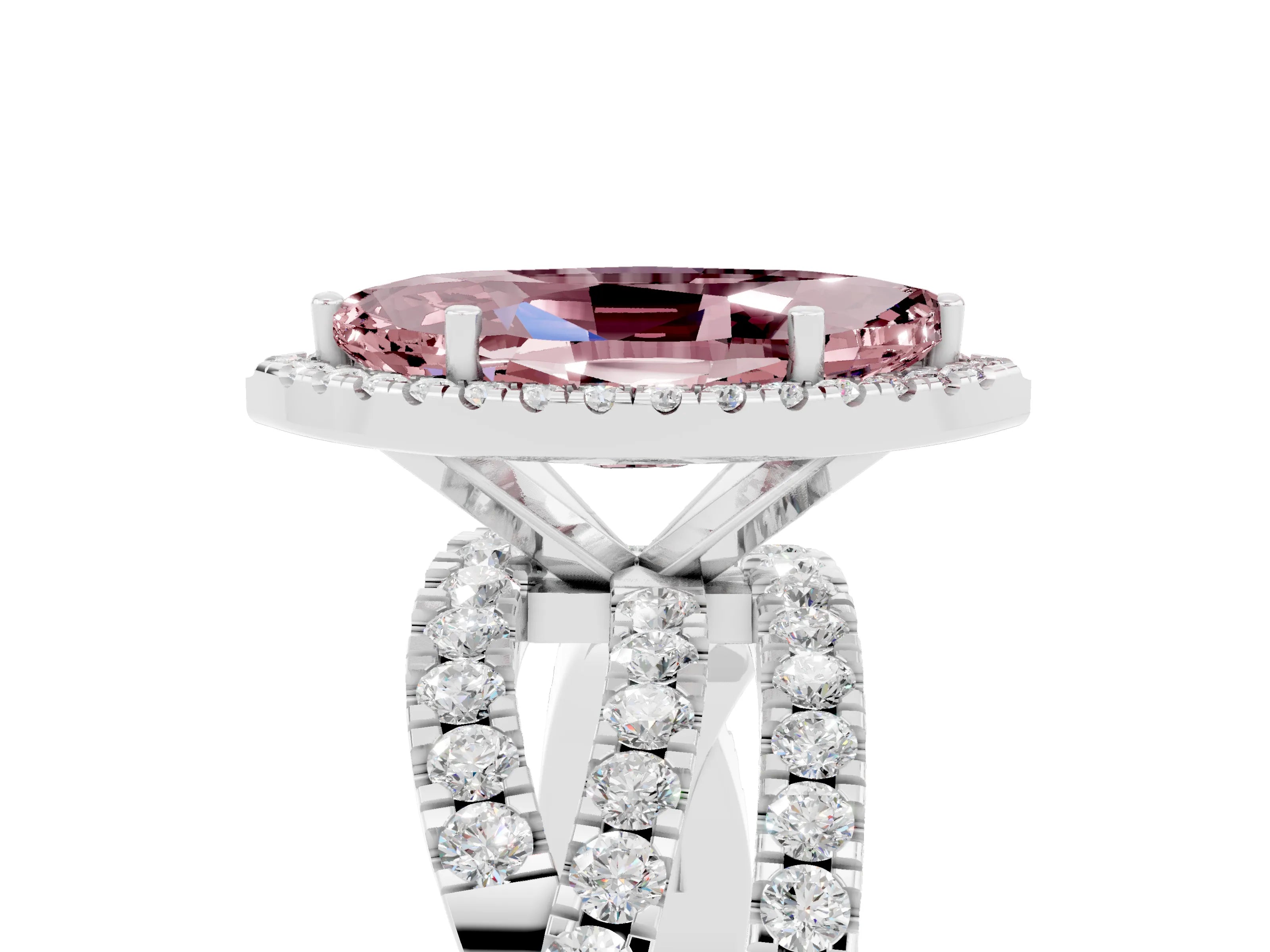 White gold Marquise Cut Cut Halo Split Shank Prong Setting Ring_17