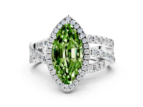 White gold Marquise Cut Cut Halo Split Shank Prong Setting Ring_19