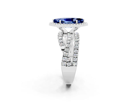 White gold Marquise Cut Cut Halo Split Shank Prong Setting Ring_20