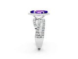 White gold Marquise Cut Cut Halo Split Shank Prong Setting Ring_20