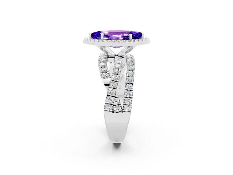 White gold Marquise Cut Cut Halo Split Shank Prong Setting Ring_20