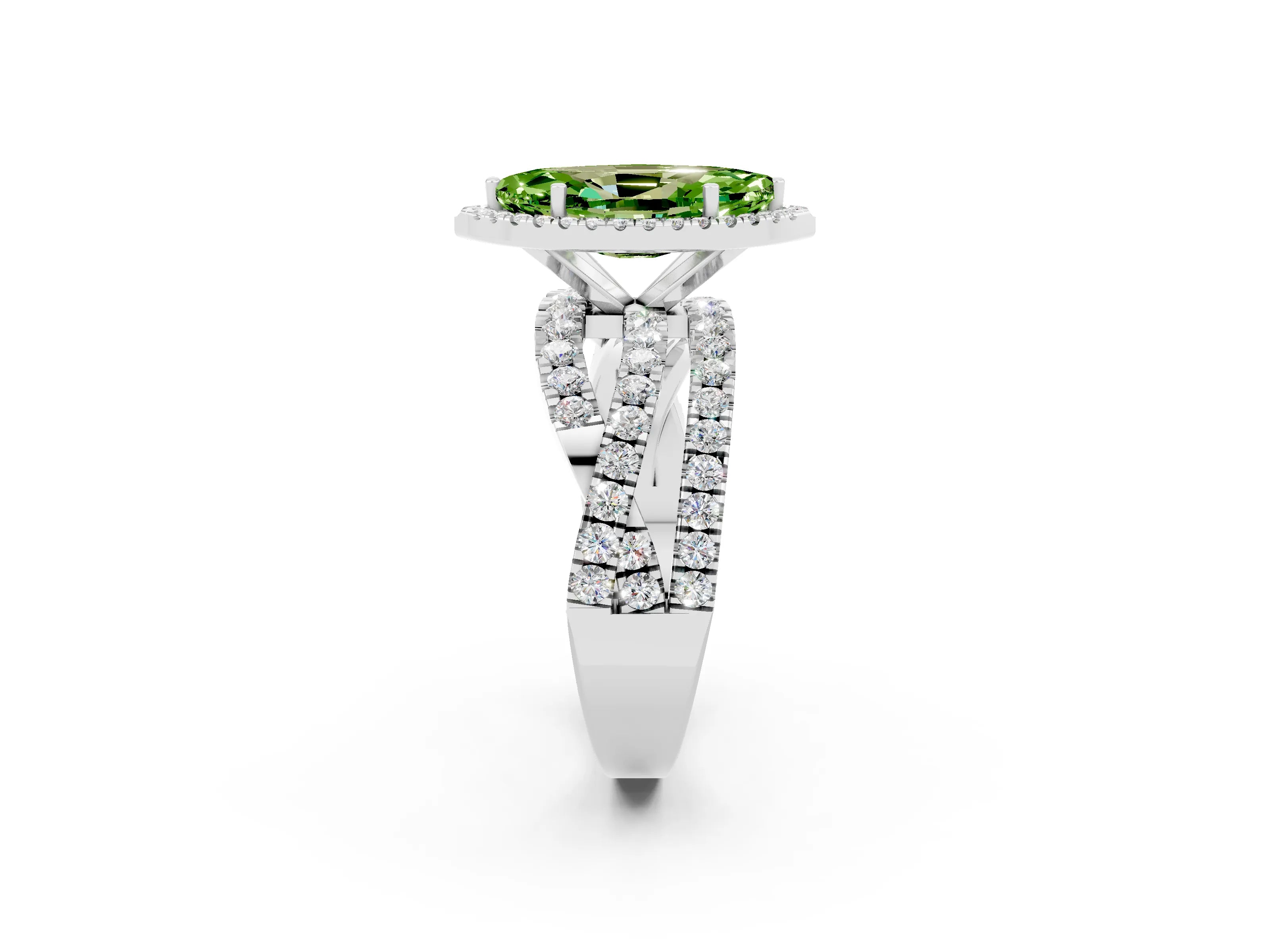 White gold Marquise Cut Cut Halo Split Shank Prong Setting Ring_21