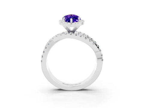 White gold Marquise Cut Cut Halo Split Shank Prong Setting Ring_21