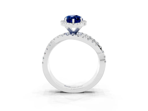 White gold Marquise Cut Cut Halo Split Shank Prong Setting Ring_21