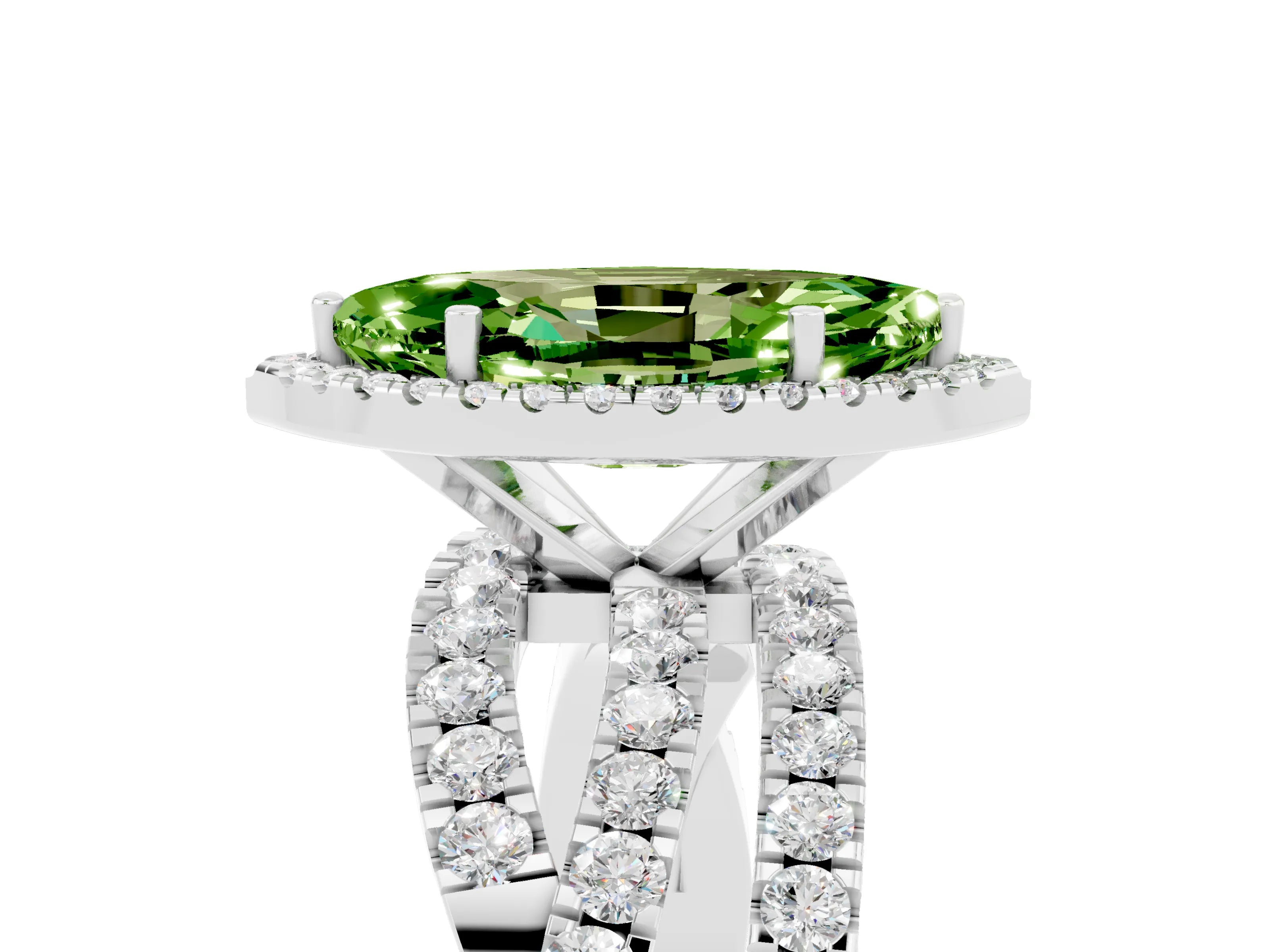 White gold Marquise Cut Cut Halo Split Shank Prong Setting Ring_23