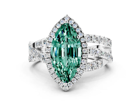 White gold Marquise Cut Cut Halo Split Shank Prong Setting Ring_24