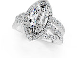 White gold Marquise Cut Cut Halo Split Shank Prong Setting Ring_25