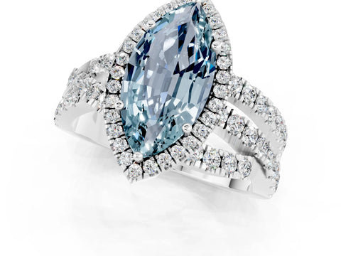 White gold Marquise Cut Cut Halo Split Shank Prong Setting Ring_25