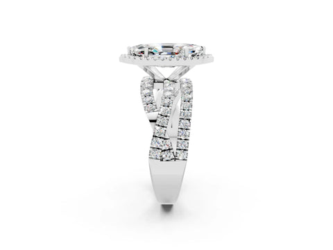 White gold Marquise Cut Cut Halo Split Shank Prong Setting Ring_26
