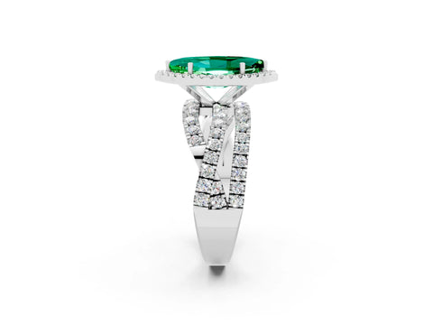 White gold Marquise Cut Cut Halo Split Shank Prong Setting Ring_26