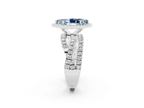 White gold Marquise Cut Cut Halo Split Shank Prong Setting Ring_26
