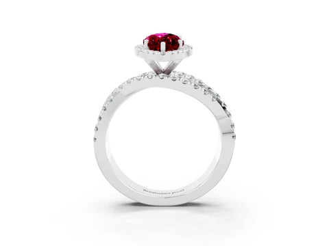White gold Marquise Cut Cut Halo Split Shank Prong Setting Ring_27