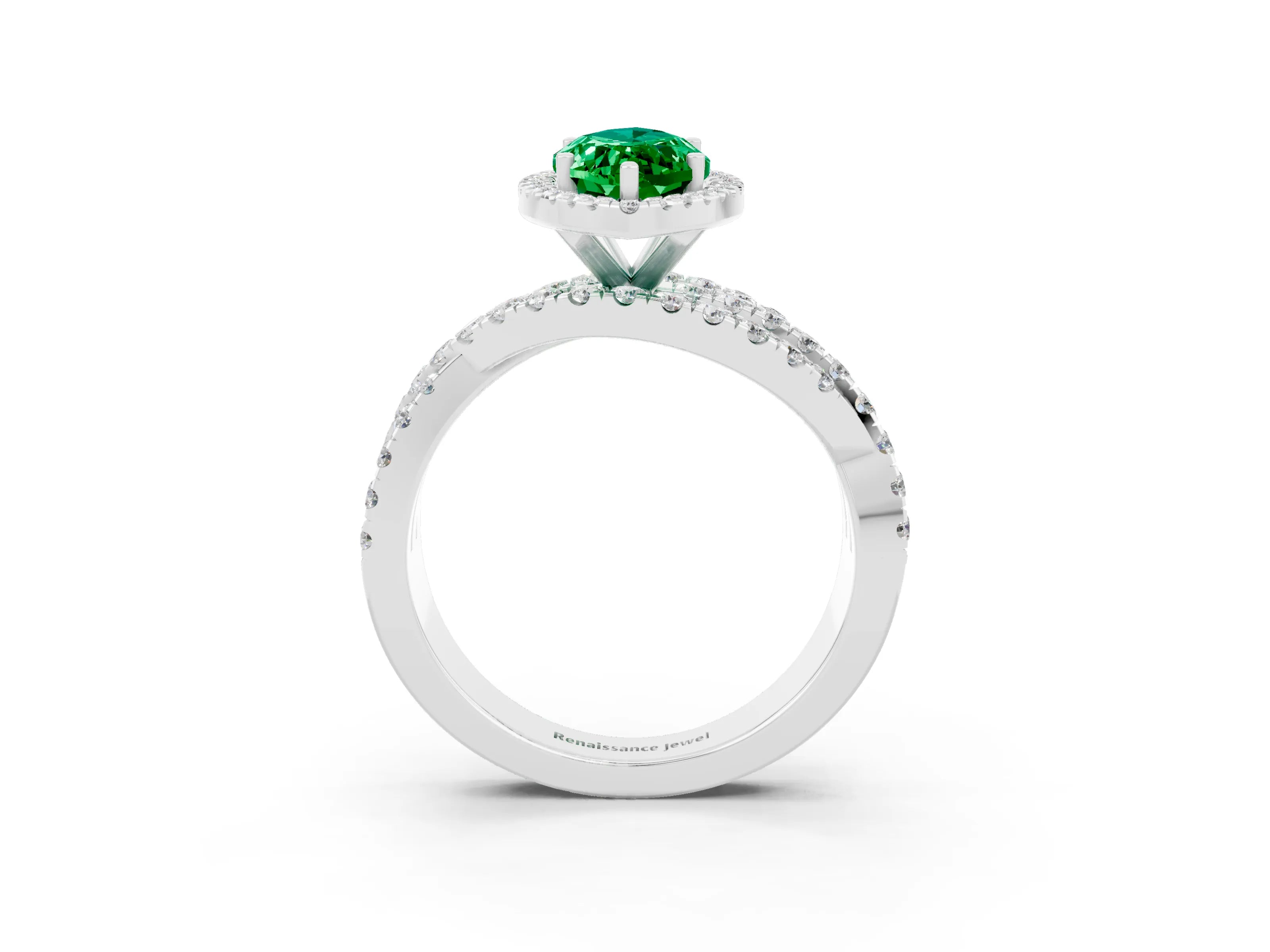 White gold Marquise Cut Cut Halo Split Shank Prong Setting Ring_27