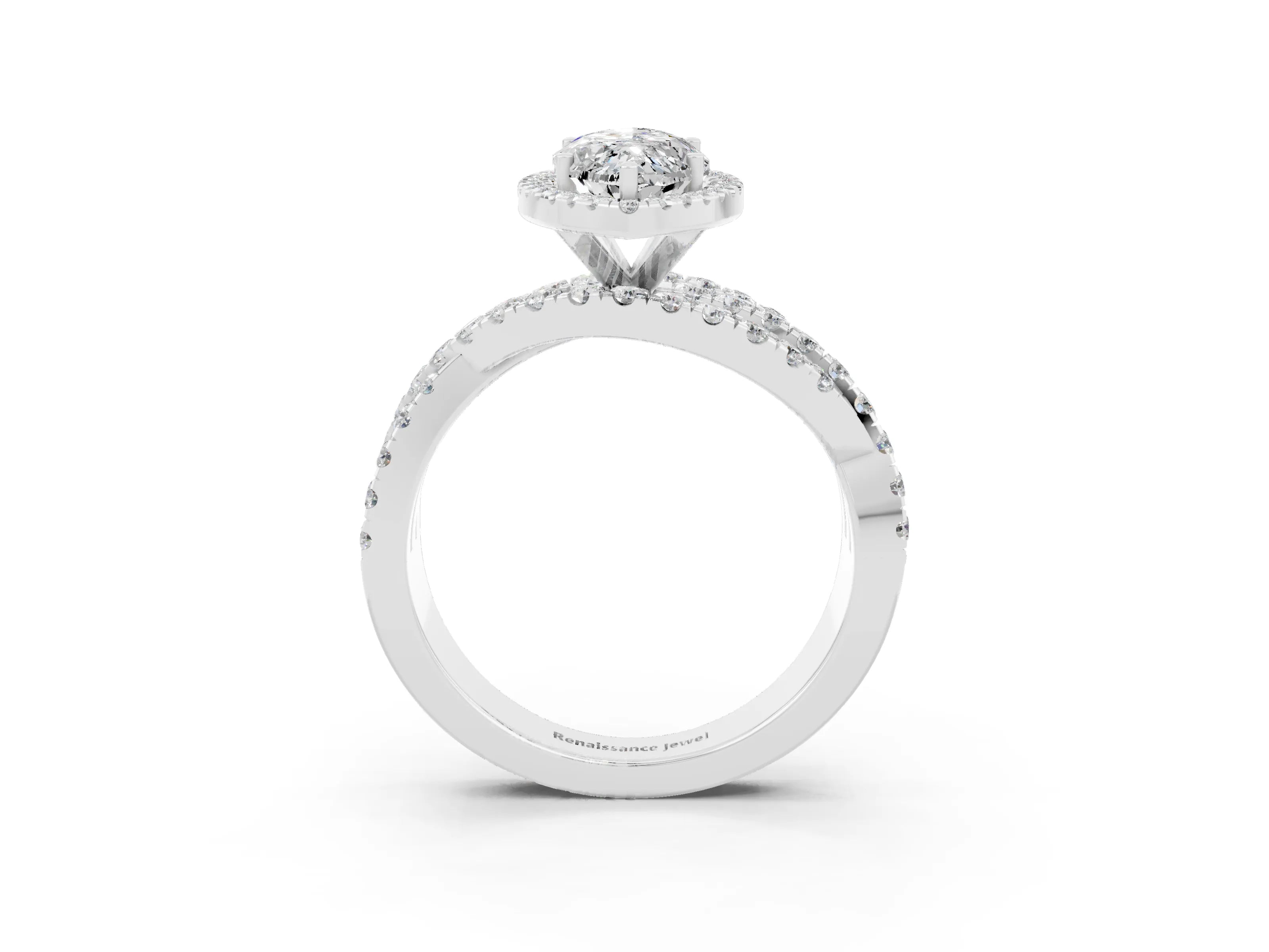 White gold Marquise Cut Cut Halo Split Shank Prong Setting Ring_27