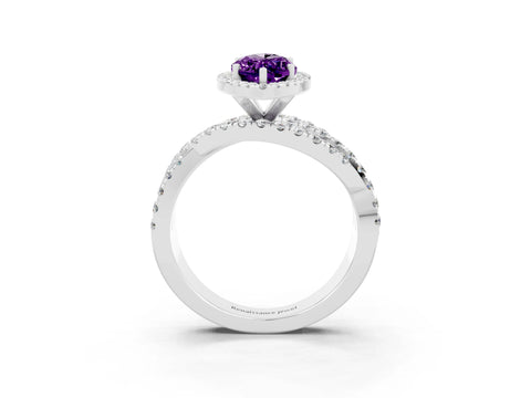 White gold Marquise Cut Cut Halo Split Shank Prong Setting Ring_27