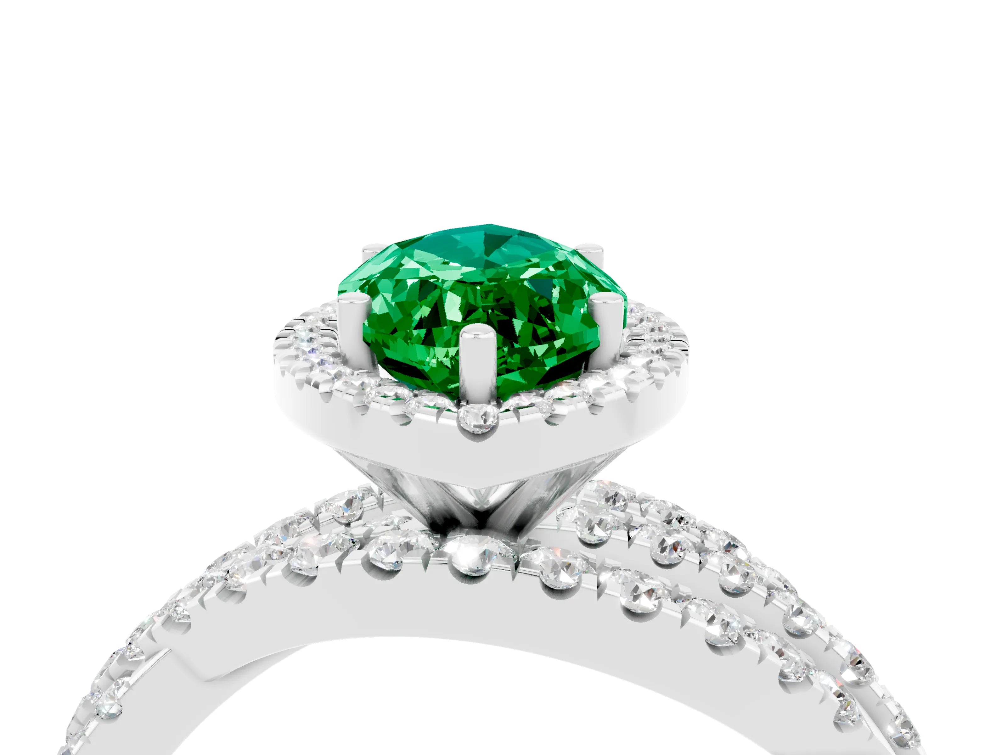 White gold Marquise Cut Cut Halo Split Shank Prong Setting Ring_28