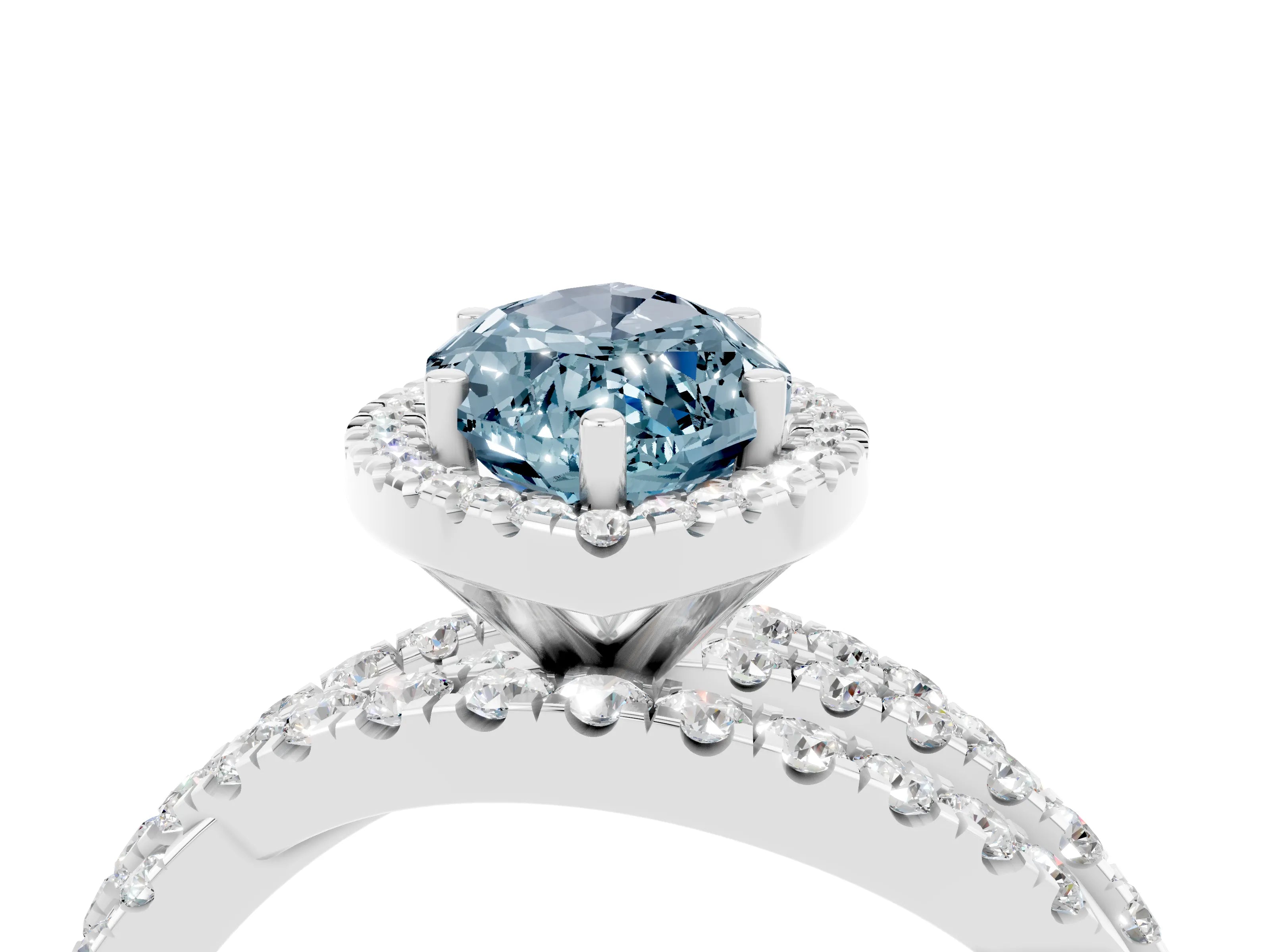 White gold Marquise Cut Cut Halo Split Shank Prong Setting Ring_28