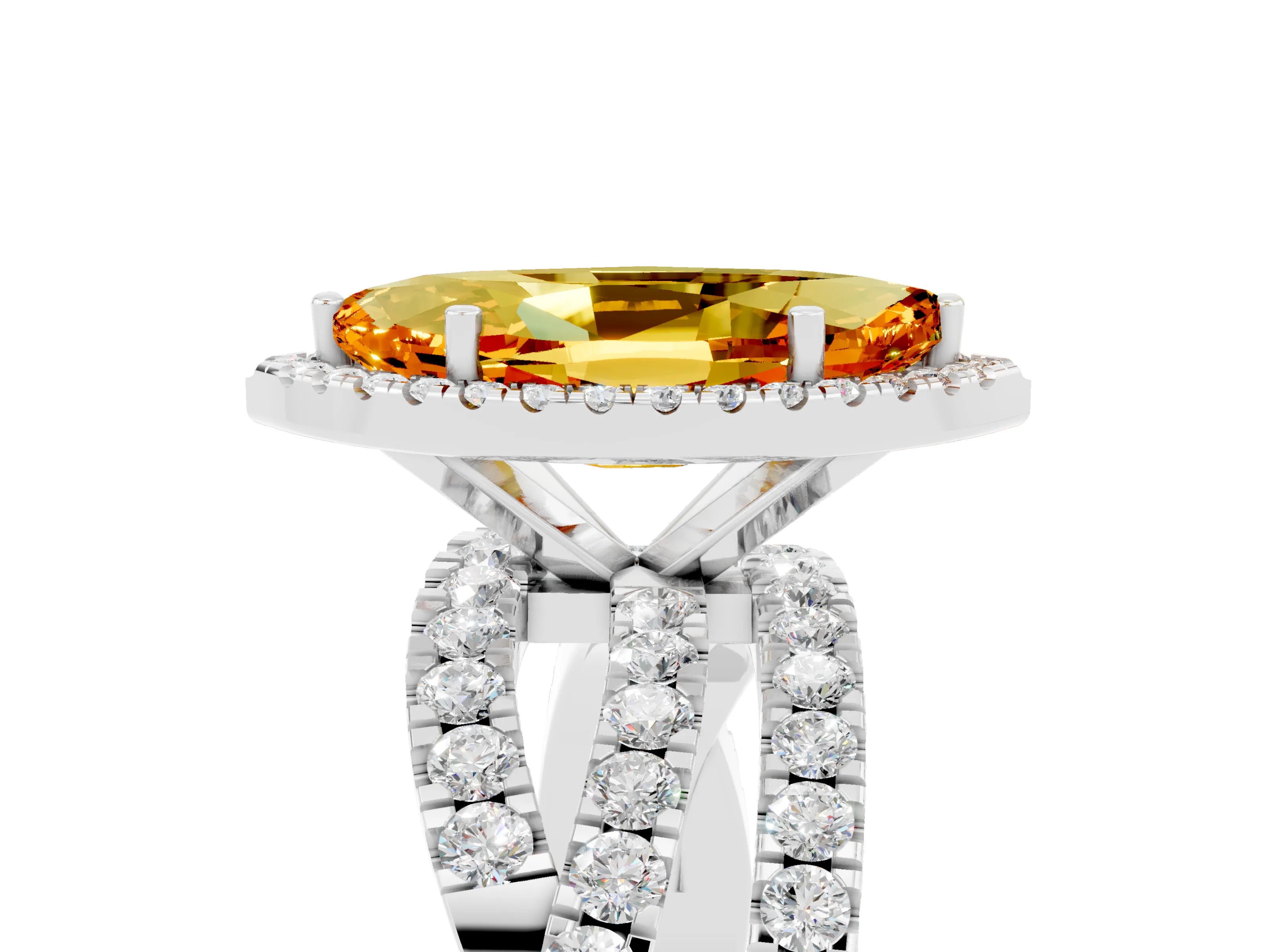 White gold Marquise Cut Cut Halo Split Shank Prong Setting Ring_29