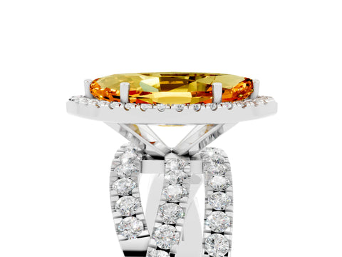 White gold Marquise Cut Cut Halo Split Shank Prong Setting Ring_29