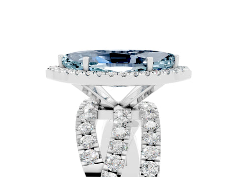 White gold Marquise Cut Cut Halo Split Shank Prong Setting Ring_29