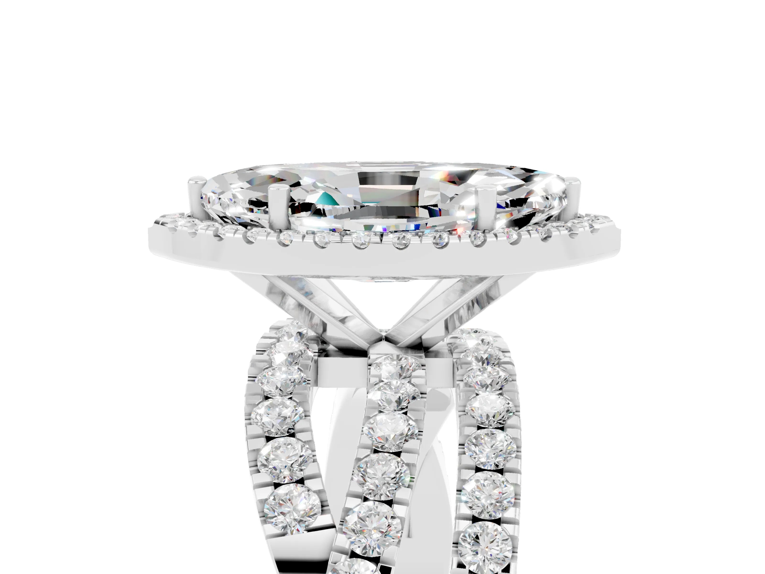 White gold Marquise Cut Cut Halo Split Shank Prong Setting Ring_29