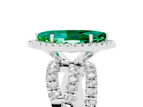 White gold Marquise Cut Cut Halo Split Shank Prong Setting Ring_29