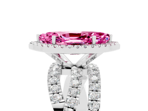 White gold Marquise Cut Cut Halo Split Shank Prong Setting Ring_29